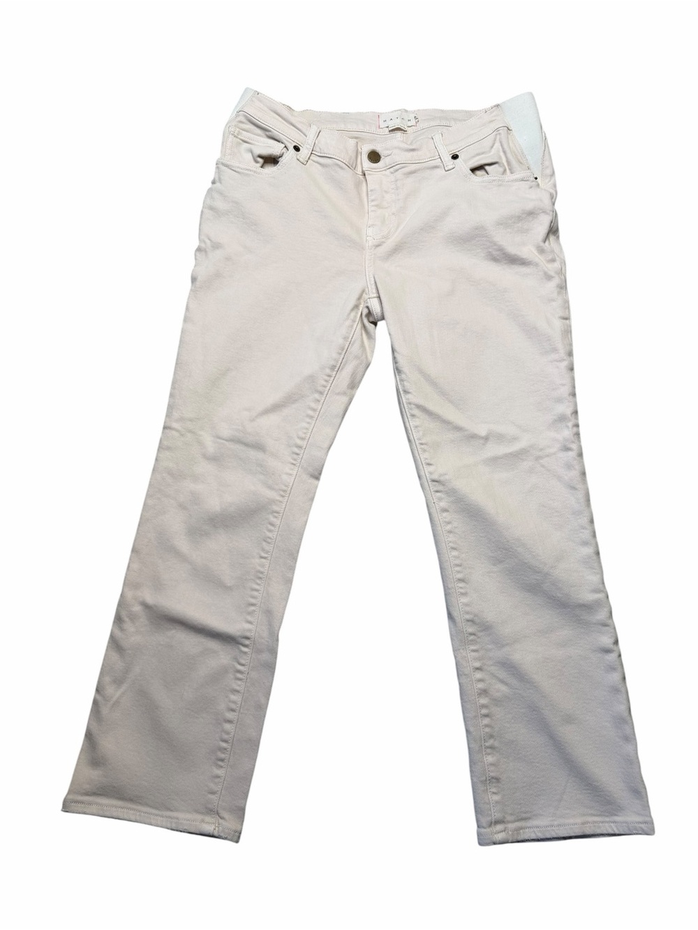 HATCH Maternity Cream White Boot Cut‎ Jeans Women's Size 28 Pregnancy Pants